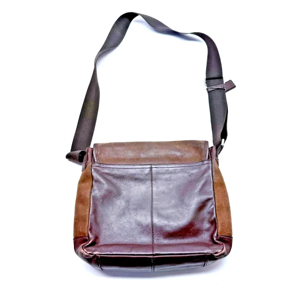 Vintage Suede Brown Suede Leather Coach Bag Messenger Bag